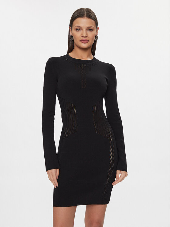 Patrizia Pepe Patrizia Pepe Úpletové šaty 8A1295/K7I5-K103 Černá Slim Fit