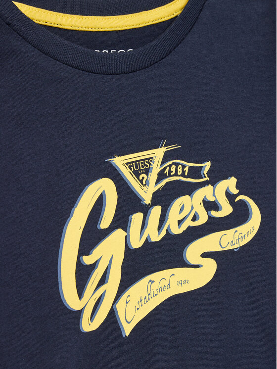 Guess Guess Póló N4YI27 K8HM4 Sötétkék Regular Fit