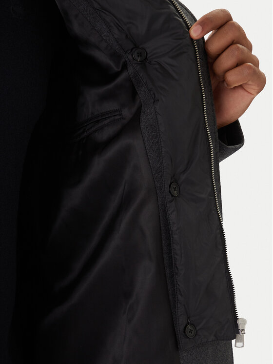 Marc O'Polo Marc O'Polo Gyapjú kabát 529 0288 71044 Szürke Regular Fit