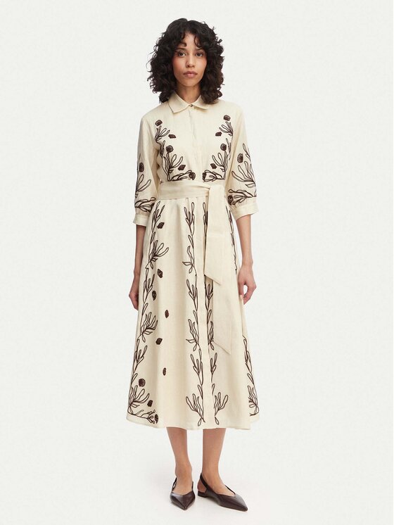 Marella Rochie tip cămașă Banda 2613221232 Bej Regular Fit