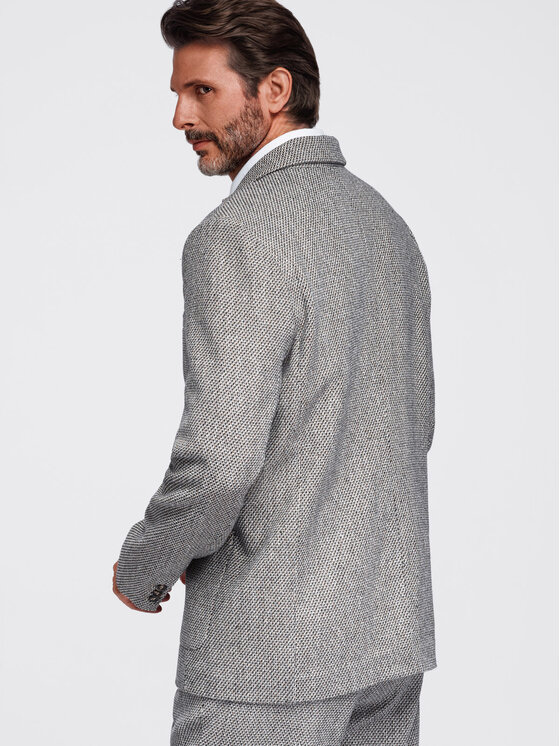 Ombre Ombre Marynarka OM-BLZB-0130 Brązowy jasny Regular Fit