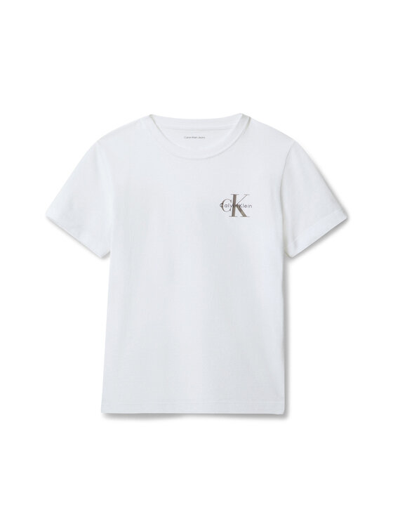 Calvin Klein Jeans Calvin Klein Jeans Póló Chest Monologo IU0IU00719 Fehér Regular Fit