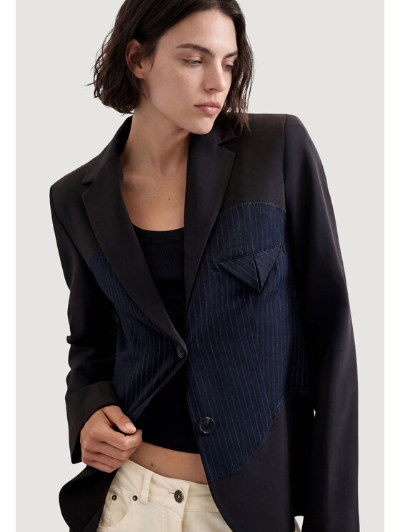 Desigual Desigual Marynarka AME_WAVE_DIPLO Niebieski Blazer Fit