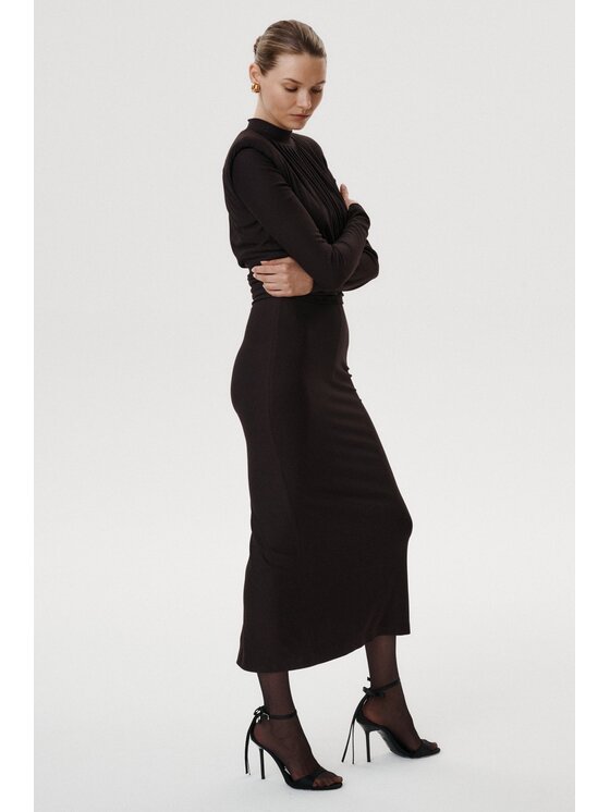 MARI PRETI MARI PRETI Abito da cocktail Deluna Marrone Slim Fit