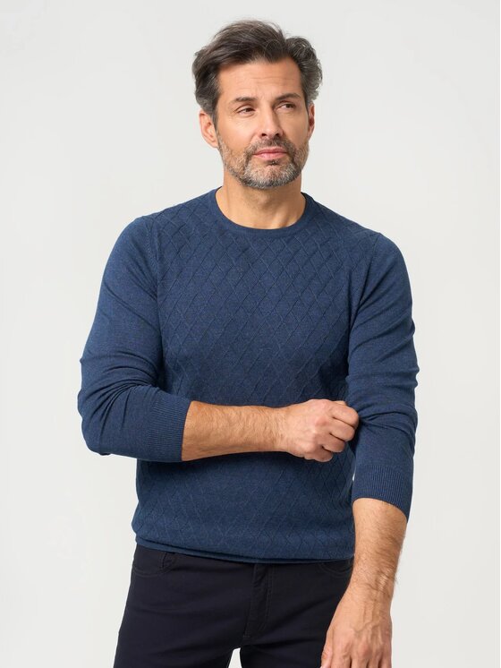 Willsoor Willsoor Sweter 71421 Niebieski Anatomic Fit