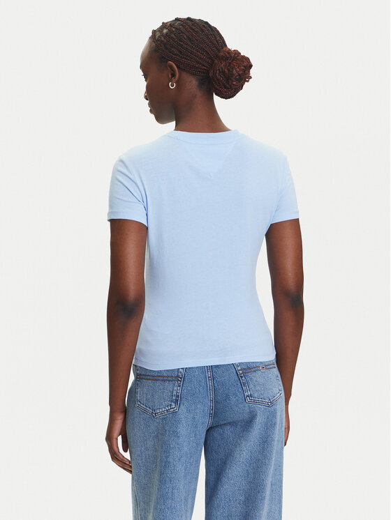 Tommy Jeans Tommy Jeans T-Shirt Linear DW0DW21164 Błękitny Slim Fit