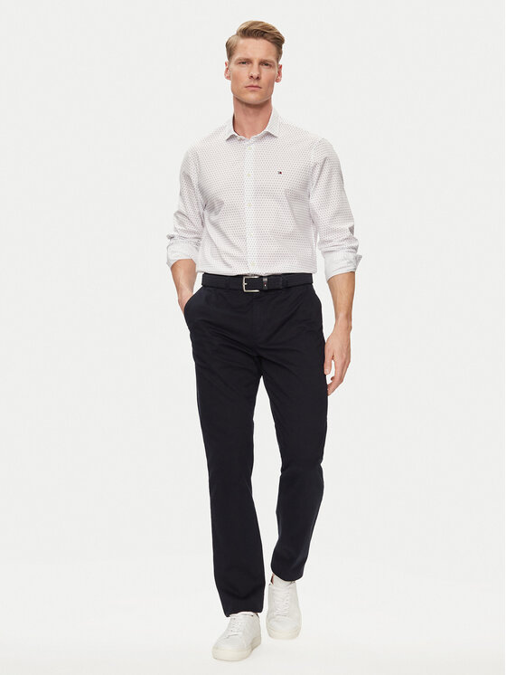 Tommy Hilfiger Tommy Hilfiger Koszula Circle MW0MW34649 Biały Slim Fit