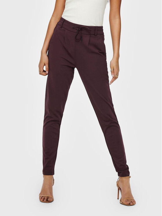 ONLY ONLY Hlače iz tkanine Poptrash 15115847 Bordo rdeča Regular Fit