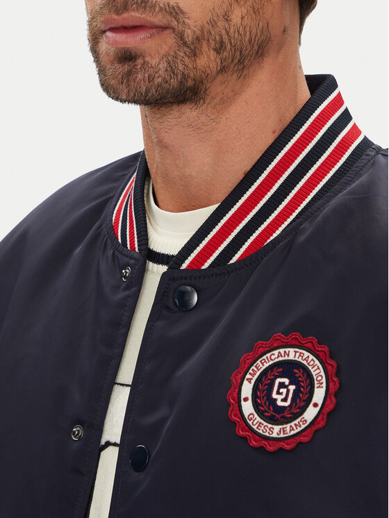 Guess Jeans Guess Jeans Μπόμπερ μπουφάν M5YL15 WHAA2 Σκούρο μπλε Regular Fit