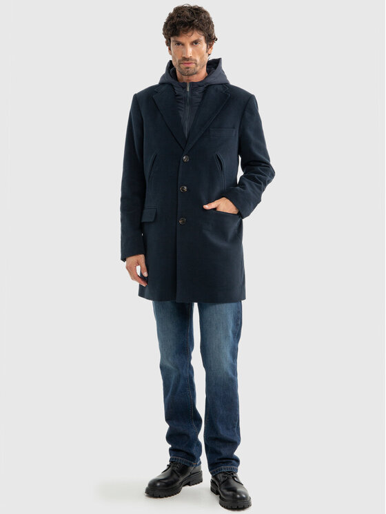 BIG STAR BIG STAR Trencz STREFIG_403_130 Granatowy Classic Fit
