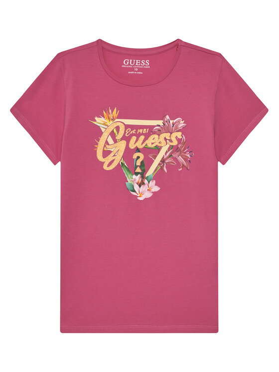 Guess T-Shirt J5GI16 K6YW4 Różowy Regular Fit