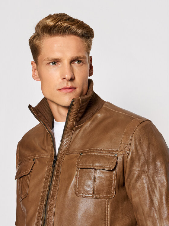Serge Pariente Serge Pariente Giacca di pelle Dany Marrone Regular Fit