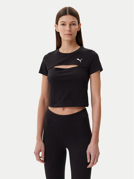 Puma Puma T-Shirt Ess Cut-Out 631164 Černá Slim Fit