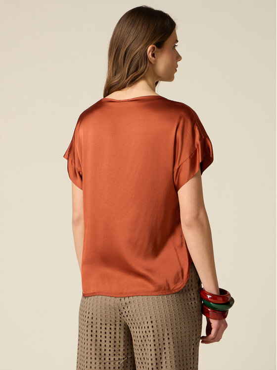 Oltre Oltre Bluzka 2516J000762N022 Brązowy Regular Fit