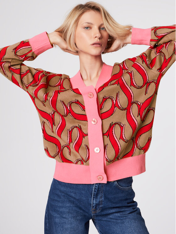 Simple Simple Кардиган SWD514-02 Коричневий Relaxed Fit