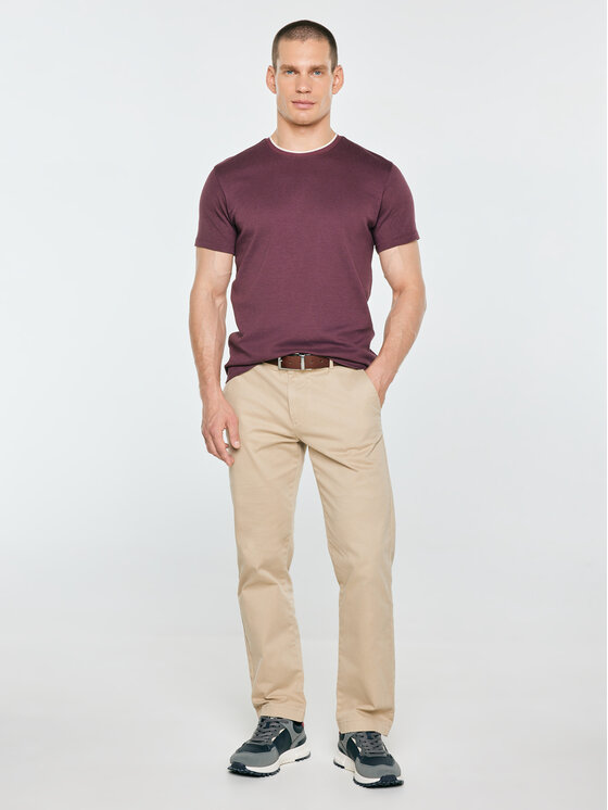 BIG STAR BIG STAR T-Shirt MICEL Bordowy Basic Fit