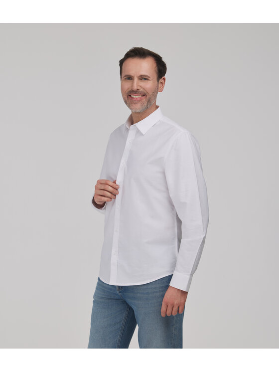 Lee Cooper Lee Cooper Koszula jeansowa VAN Biały Regular Fit