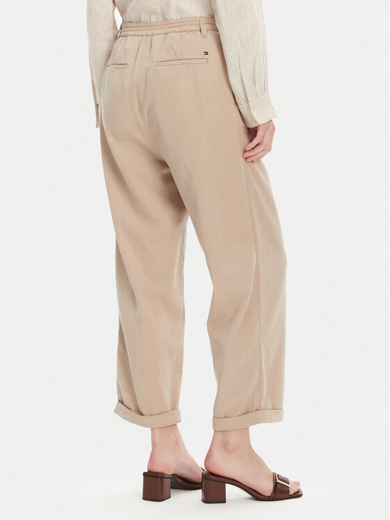 Tommy Hilfiger Tommy Hilfiger Riidest püksid WW0WW45589 Beež Relaxed Fit
