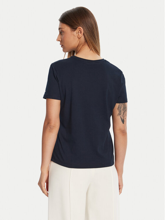 Tommy Hilfiger Tommy Hilfiger T-krekls Gold Crest WW0WW46153 Tumši zils Regular Fit