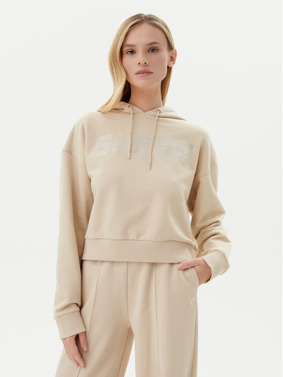 Guess Guess Bluză V5GQ09 KCRP0 Bej Relaxed Fit