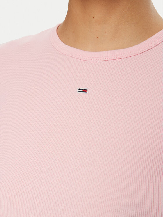 Tommy Jeans Tommy Jeans T-Shirt Essential DW0DW17383 Rosa Slim Fit