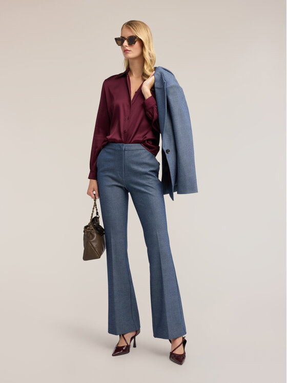 Motivi Motivi Koszula 5192Q600996N036 Bordowy Regular Fit
