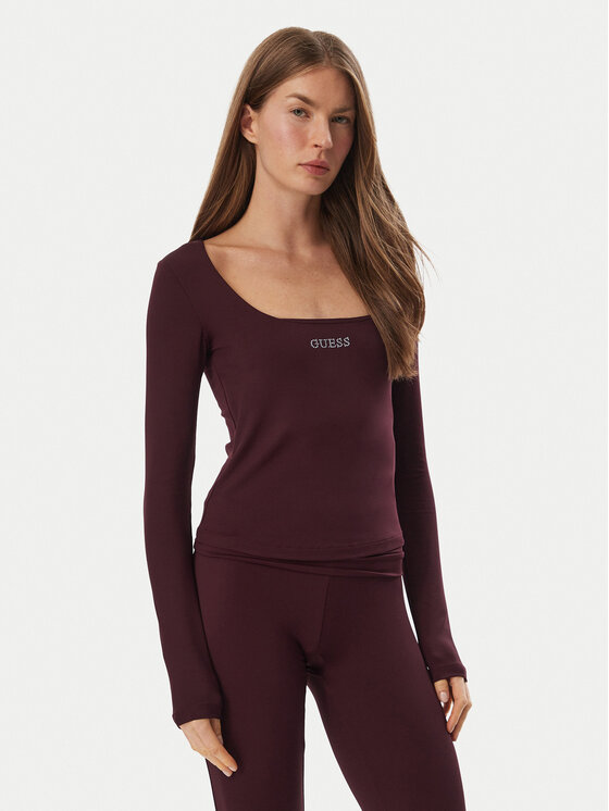 Guess Guess Blūze V6BP05 K6318 Bordo Slim Fit