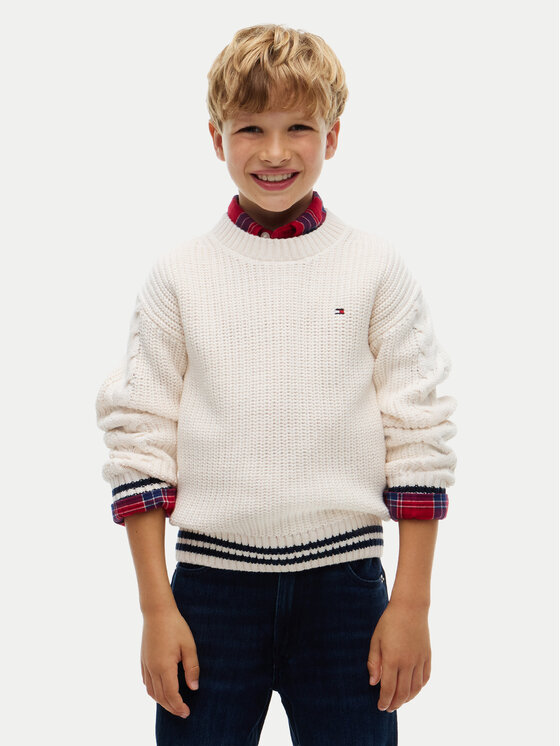 Tommy Hilfiger Tommy Hilfiger Kampsun KB0KB10629 Kreemjas Regular Fit