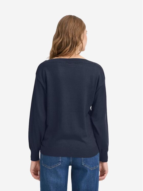 ICHI ICHI Maglione IHLULS BOAT NECK LS Blu Loose Fit