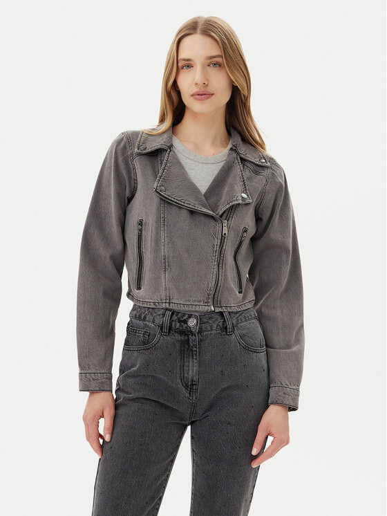 Vila Vila Geacă de blugi Kiki 14104772 Gri Regular Fit