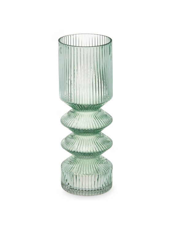 MIAhome MIAhome Wazon z ryflowanego szkła zielony 23 cm Zielony