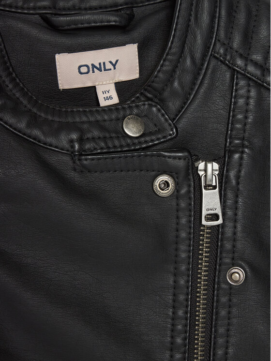 Kids ONLY Kids ONLY Μπουφάν από απομίμηση δέρματος Freya 15198182 Μαύρο Regular Fit