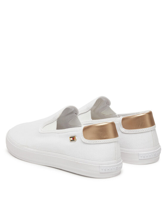 Tommy Hilfiger Tommy Hilfiger Tenisówki Vulc Canvas Slip-On Sneaker FW0FW08645 Biały