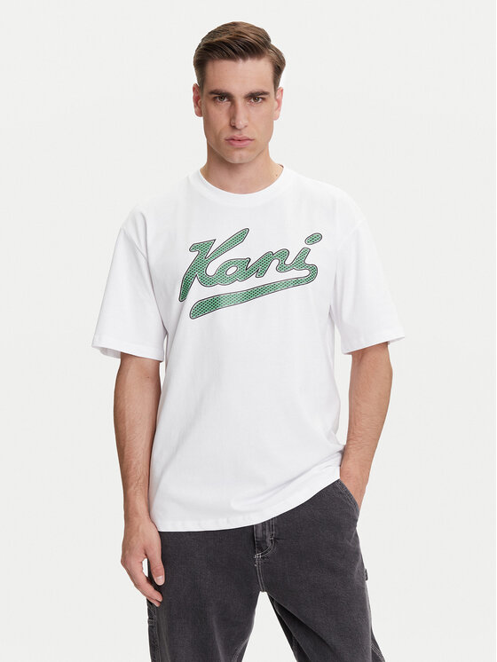 Karl Kani Karl Kani Tričko Varsity Palm PD00005336 Biela Relaxed Fit