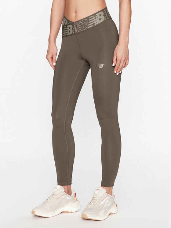New Balance Legginsy Relentless Crossover High Rise 7/8 Tight WP21177  Brązowy Skinny Fit