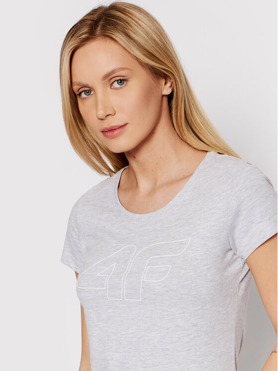4F 4F T-Shirt H4L22-TSD353 Szary Regular Fit