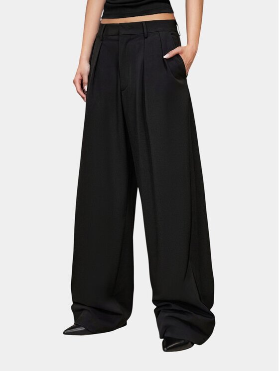 MADE BY SOCIETY MADE BY SOCIETY Spodnie materiałowe Pantaloni TECTONIC GREY - P27151 Czarny Basic Fit