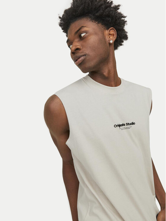 Jack&Jones Jack&Jones Tank top marškinėliai Vesterbro 12250430 Smėlio Oversize