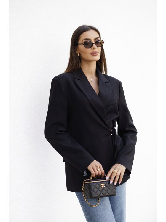 LilaLou LilaLou Marynarka Whisper Czarny Regular Fit