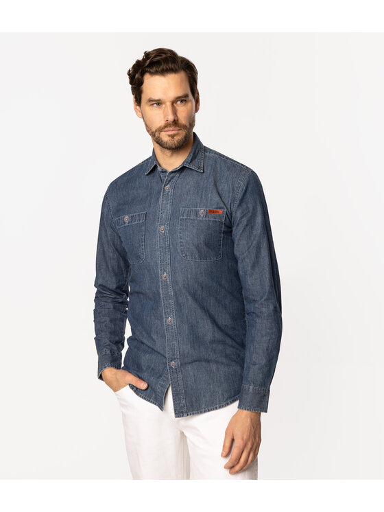 Lee Cooper Lee Cooper Koszula PESO 7633 Niebieski Regular Fit
