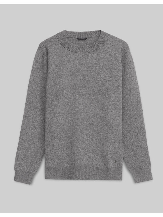 Borgio Borgio Sweter dugenta_sz Szary Classic Fit