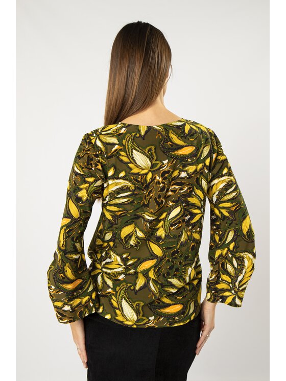 QUIOSQUE QUIOSQUE Bluzka 19-TK-212 Zielony Regular Fit