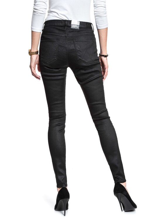 Wrangler Wrangler Jeansy HIGH RISE SKINNY Czarny Skinny Fit