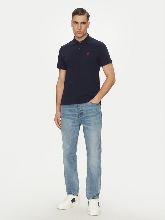 AMI PARIS AMI PARIS Polo majica BFUPL001.760 Mornarsko modra Regular Fit
