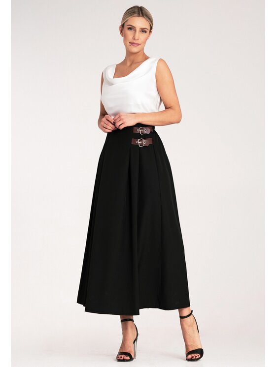 FIGL FIGL Gonna a trapezio M1156 Nero Flared Fit