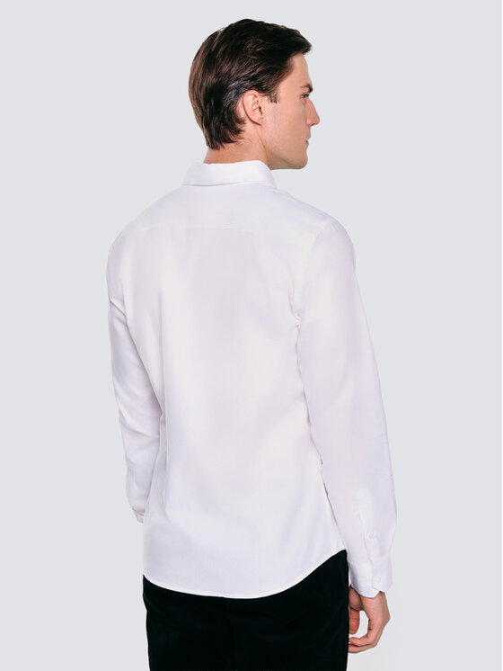 BIG STAR BIG STAR Koszula GUBERNO Biały Slim Fit