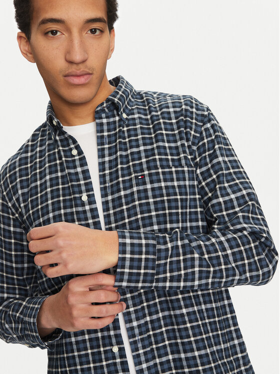 Tommy Hilfiger Tommy Hilfiger Ing Gingham MW0MW37573 Sötétkék Regular Fit