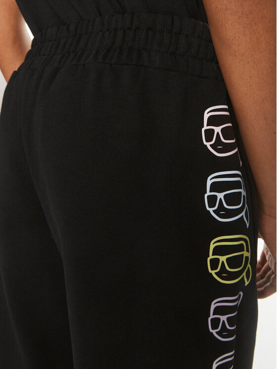 KARL LAGERFELD KARL LAGERFELD Долнище анцуг 241W1052 Черен Regular Fit