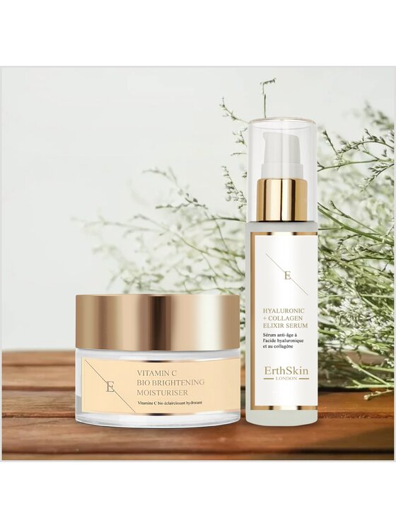Erthskin London Erthskin London Witamina C Rozświetlający Krem Nawilżający 50ml + Serum Kolagenowe - 60ml Krem na dzień
