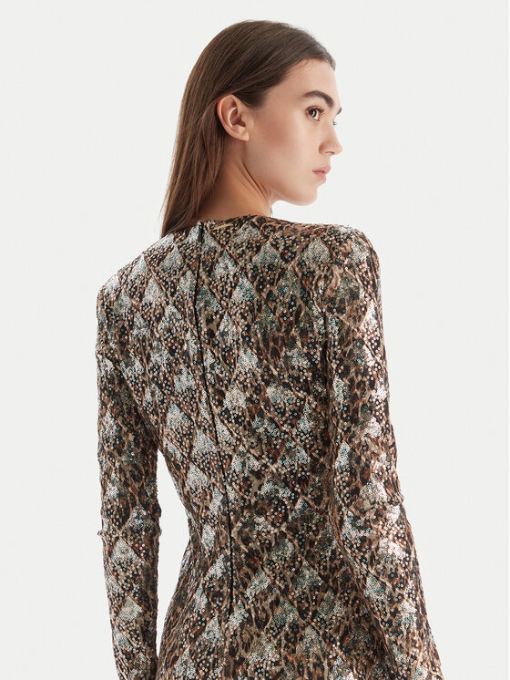 Just Cavalli Just Cavalli Sukienka koktajlowa 79PAO953 JS528 Beżowy Slim Fit